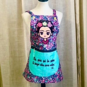 Frida kahlo mexican embroidered apron handmade